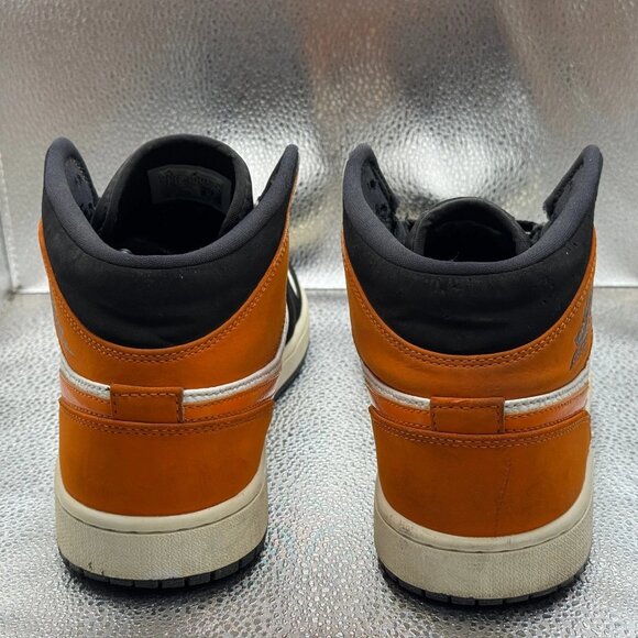 Size 10.5 - Jordan 1 Mid Shattered Backboard White-Starfish Sneaker 554724-058 - Picture 7 of 13